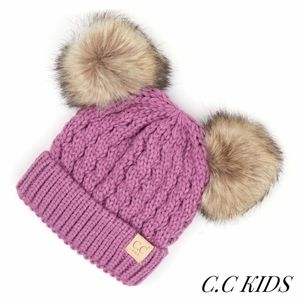 Kids C.C Double Pom Beanie New Lavender